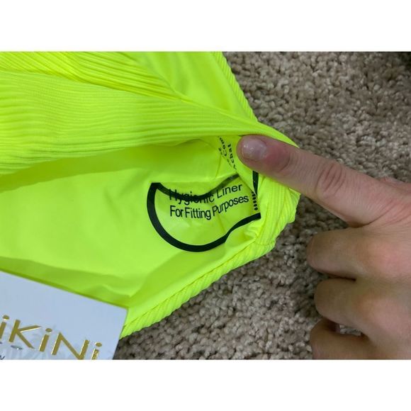 NWT TiniBikini Two Piece Neon Citrus Front Tie Bikini - Picture 7 of 10